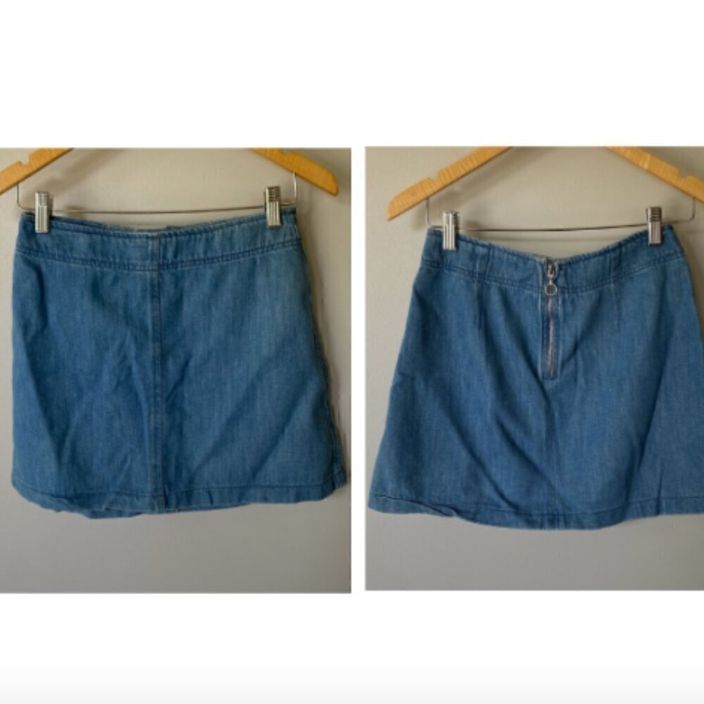 Zara Trafaluc Collection high waist denim mod short skirt